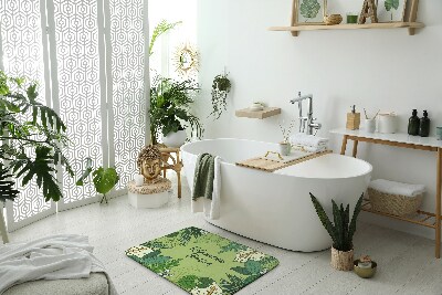 Alfombra baño antideslizante Hojas verdes