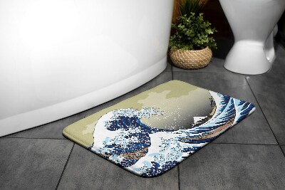 Alfombra baño antideslizante Kanagawa Gran ola