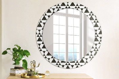 Espejo redondo estampado Triángulos geometría