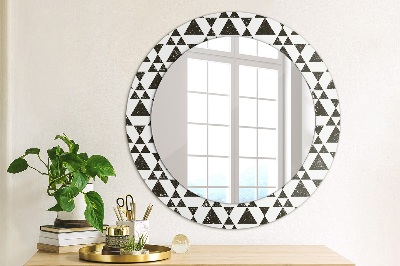 Espejo redondo estampado Triángulos geometría