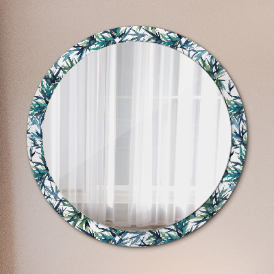 Espejo redondo decorativo impreso Palmas azules