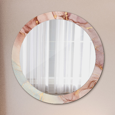 Espejo redondo con marco impreso Líquido abstracto