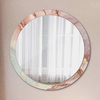 Espejo redondo con marco impreso Líquido abstracto
