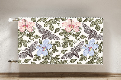 Cubierta decorativa del radiador Mariposas entre flores