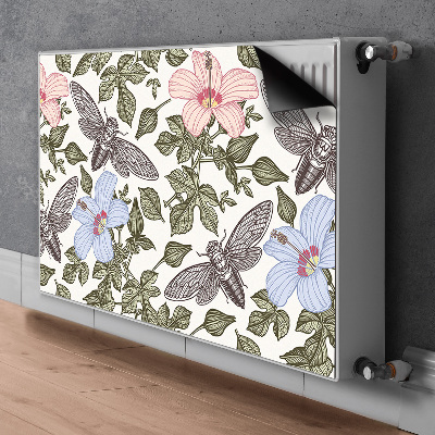 Cubierta decorativa del radiador Mariposas entre flores