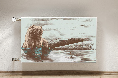 Cubierta decorativa del radiador oso en el barco