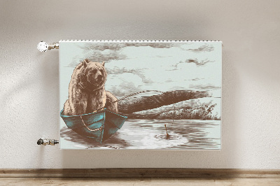 Cubierta decorativa del radiador oso en el barco