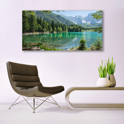 Cuadro en lienzo canvas Monte lago bosque naturaleza