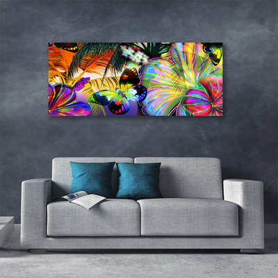 Cuadro en lienzo canvas Abstracto mariposas plumas