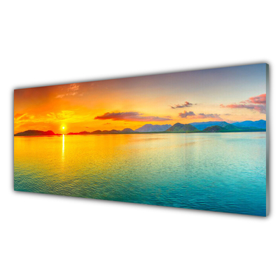 Cuadro en vidrio Mar sol paisaje