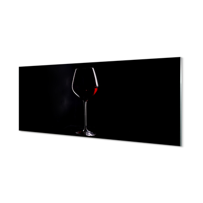 Paneles de vidrio Fondo negro con una copa de vino