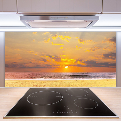 Paneles de vidrio para la cocina Mar playa sol paisaje