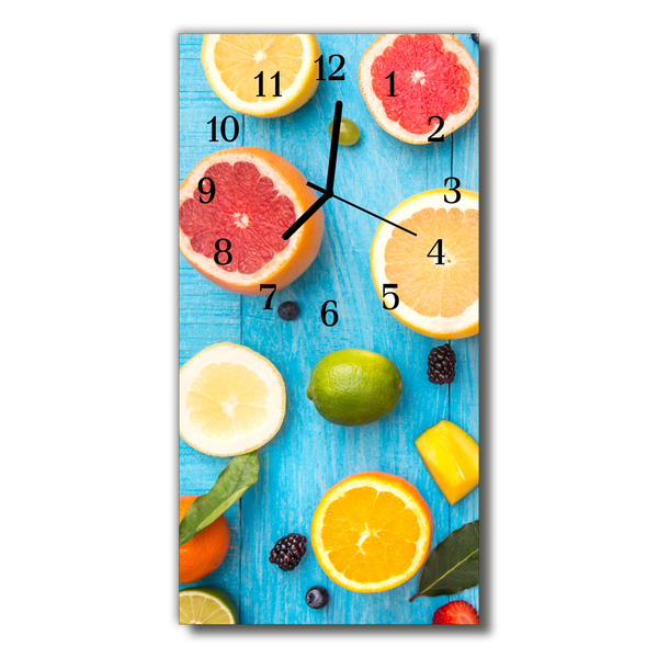 Reloj de vidrio para cocina Cocina frutas cítricos colorido