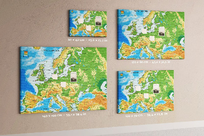 Tablón de corcho Subtítulos del mapa mundial