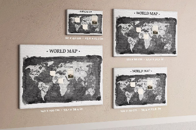 Tablón de corcho Mapa oscuro retro