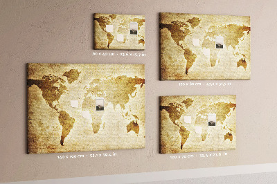 Tablón de corcho Mapa antiguo del mundo