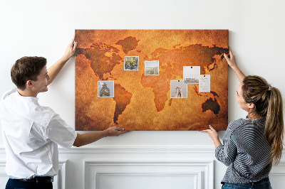 Tablón de corcho Gran mapa del mundo