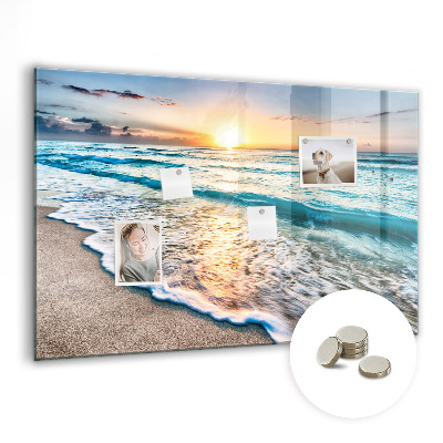 Pizarra de cristal magnética Arena de mar de playa