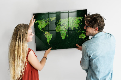Pizarra magnética infantil Mapa mundial de hierba