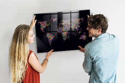 Pizarra magnética infantil Mapa mundial con puntos