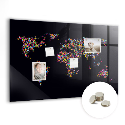 Pizarra magnética infantil Mapa mundial con puntos