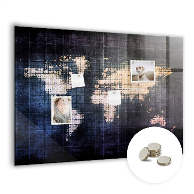 Pizarra magnética infantil Mapa del mundo abstracto