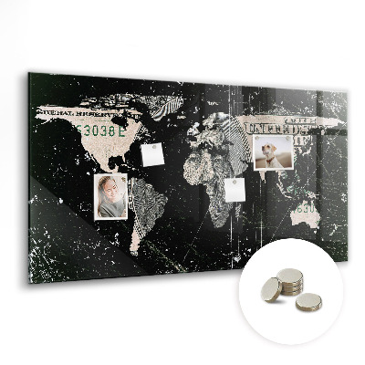 Pizarra magnética infantil Mapa mundial del dólar