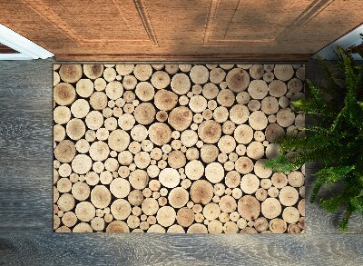 Alfombra pasillo entrada troncos de madera