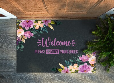 Alfombra entrada Welcome Please remove your shoes