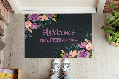 Alfombra entrada Welcome Please remove your shoes