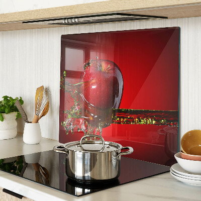 Tabla de cortar de cristal Manzana roja con agua