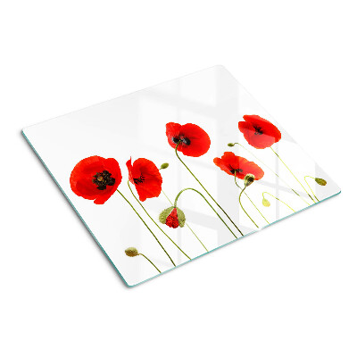 Tabla de cortar de cristal Motivo de flor de amapola