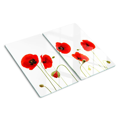 Tabla de cortar de cristal Motivo de flor de amapola