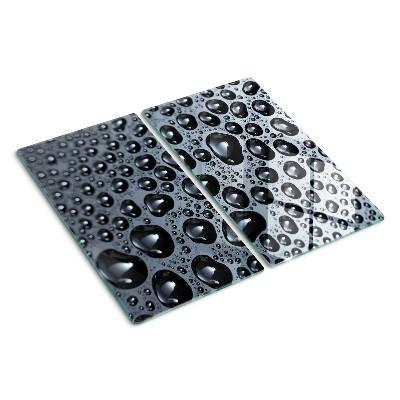 Tabla de cortar de cristal Gotas de agua sobre el vidrio