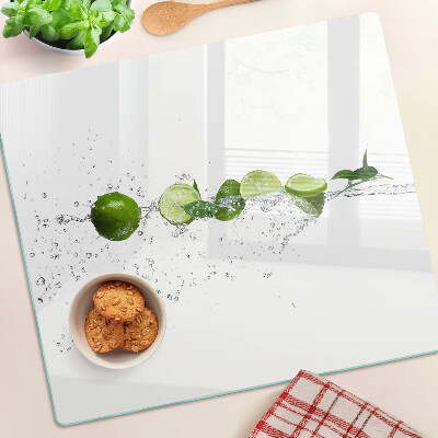 Tabla de cortar de cristal Limones en agua