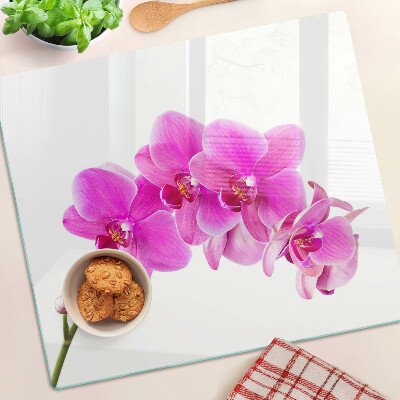 Tabla para cortar Orquídeas en tonos rosa