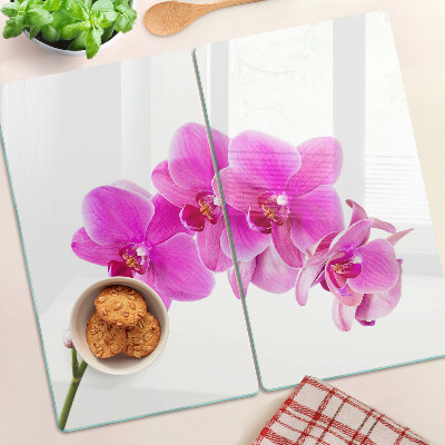 Tabla para cortar Orquídeas en tonos rosa