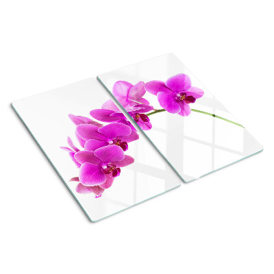Tabla para cortar Flores de orquídea en tonos rosa.