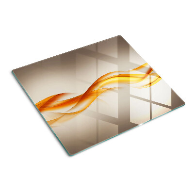Tabla de cortar de cristal Olas en tonos dorados