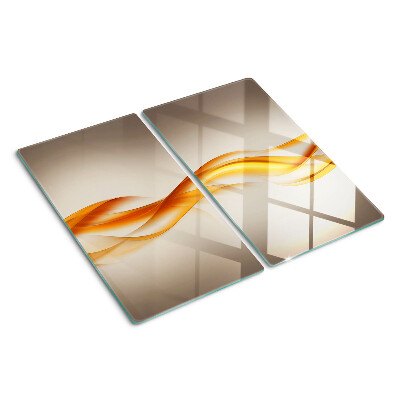 Tabla de cortar de cristal Olas en tonos dorados