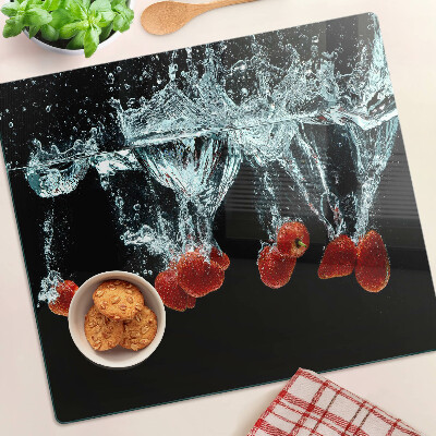 Tabla de cortar de cristal Fresas en agua