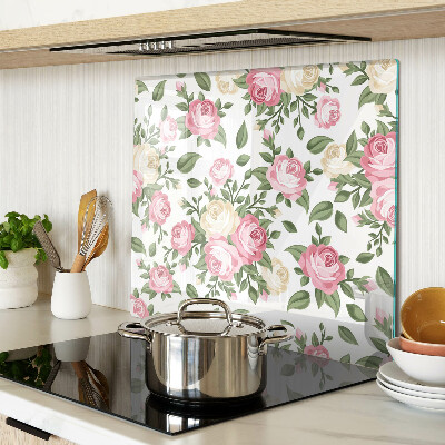 Tabla de cortar de cristal Patrón floral de rosas