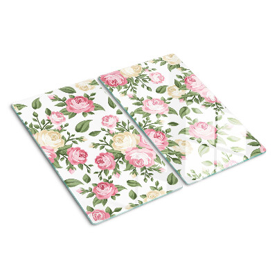 Tabla de cortar de cristal Patrón floral de rosas