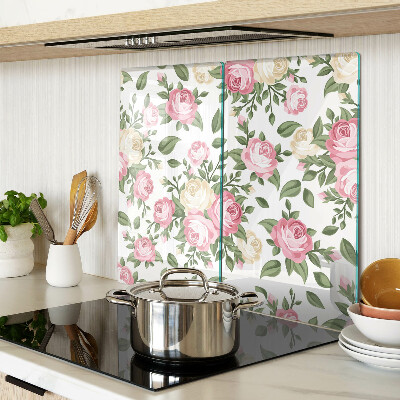 Tabla de cortar de cristal Patrón floral de rosas