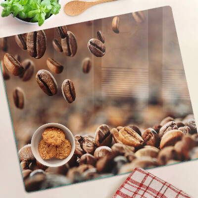 Tabla para cortar Granos de café en movimiento