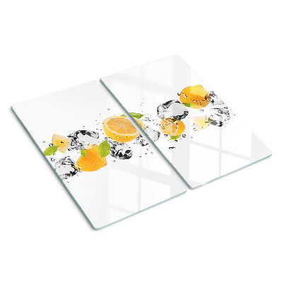 Tabla de cortar de cristal Limones con hielo
