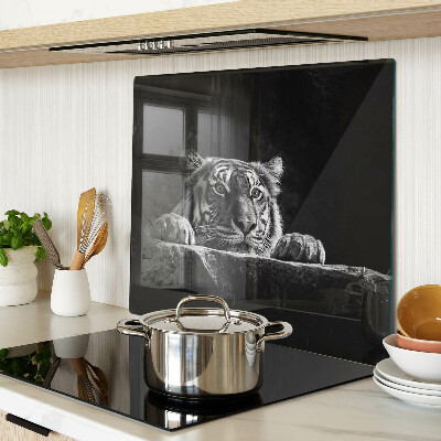 Tabla de cortar de cristal Tigre en estilo blanco y negro