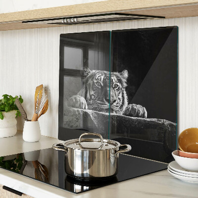 Tabla de cortar de cristal Tigre en estilo blanco y negro