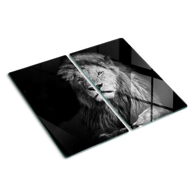Tabla para cortar León en blanco y negro