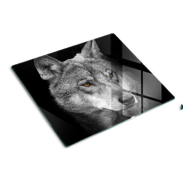 Tabla de cortar de cristal Lobo en tonos de gris